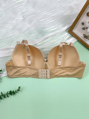  Solid Bow Knot Underwire Back Closure Bra