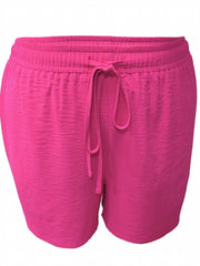  Polo Neck Blouse & Drawstring Shorts 2 Piece Set