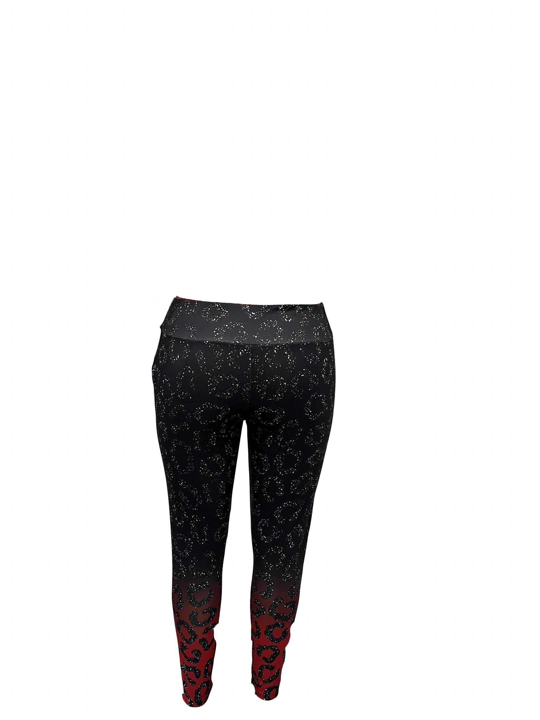  Women's Skinny Trousers Ombre Print High Rise Stretch Pants