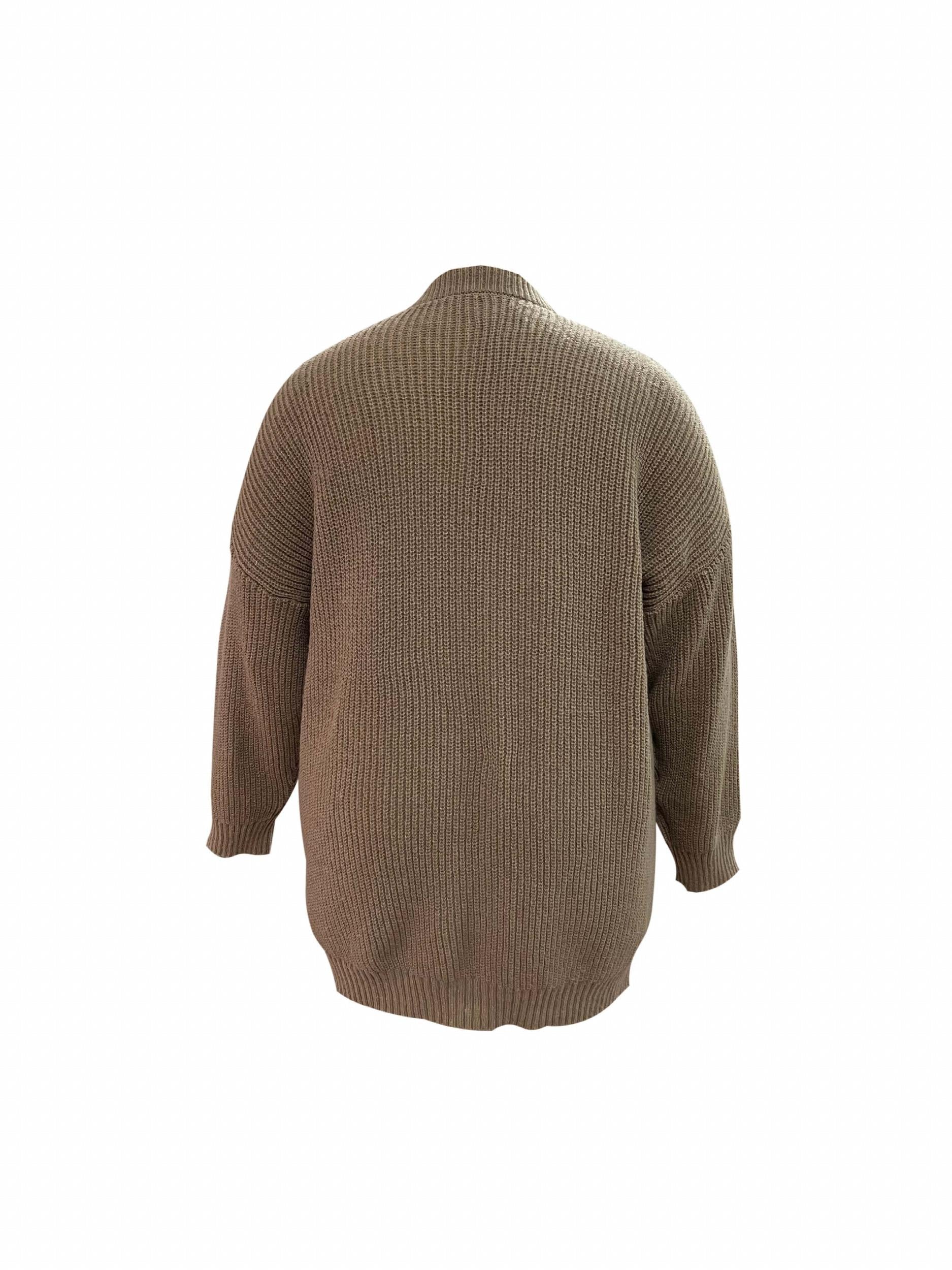  Solid Long Sleeve Open Front Cardigan