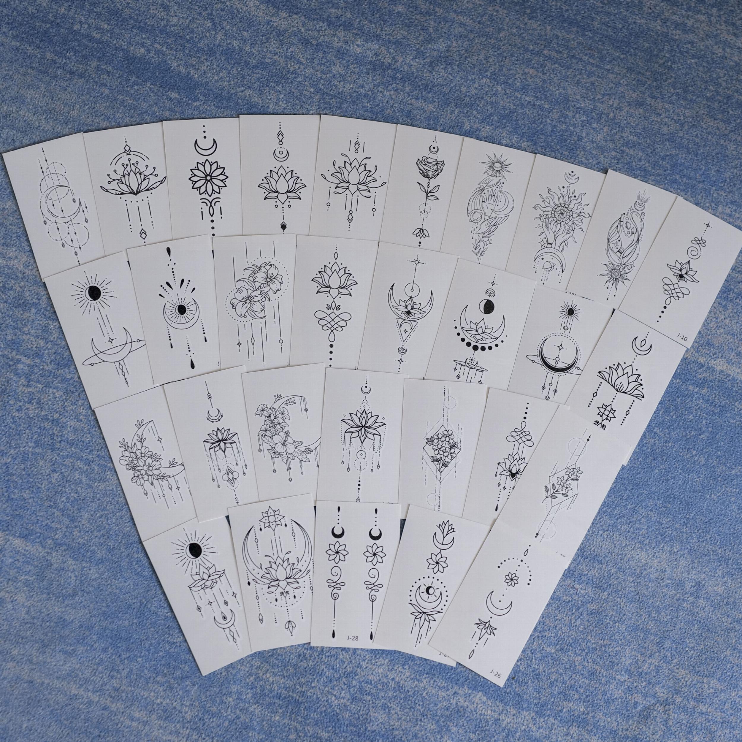 Moon Star Waterproof Temporary Tattoos, 30 Sheets