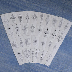 Moon Star Waterproof Temporary Tattoos, 30 Sheets