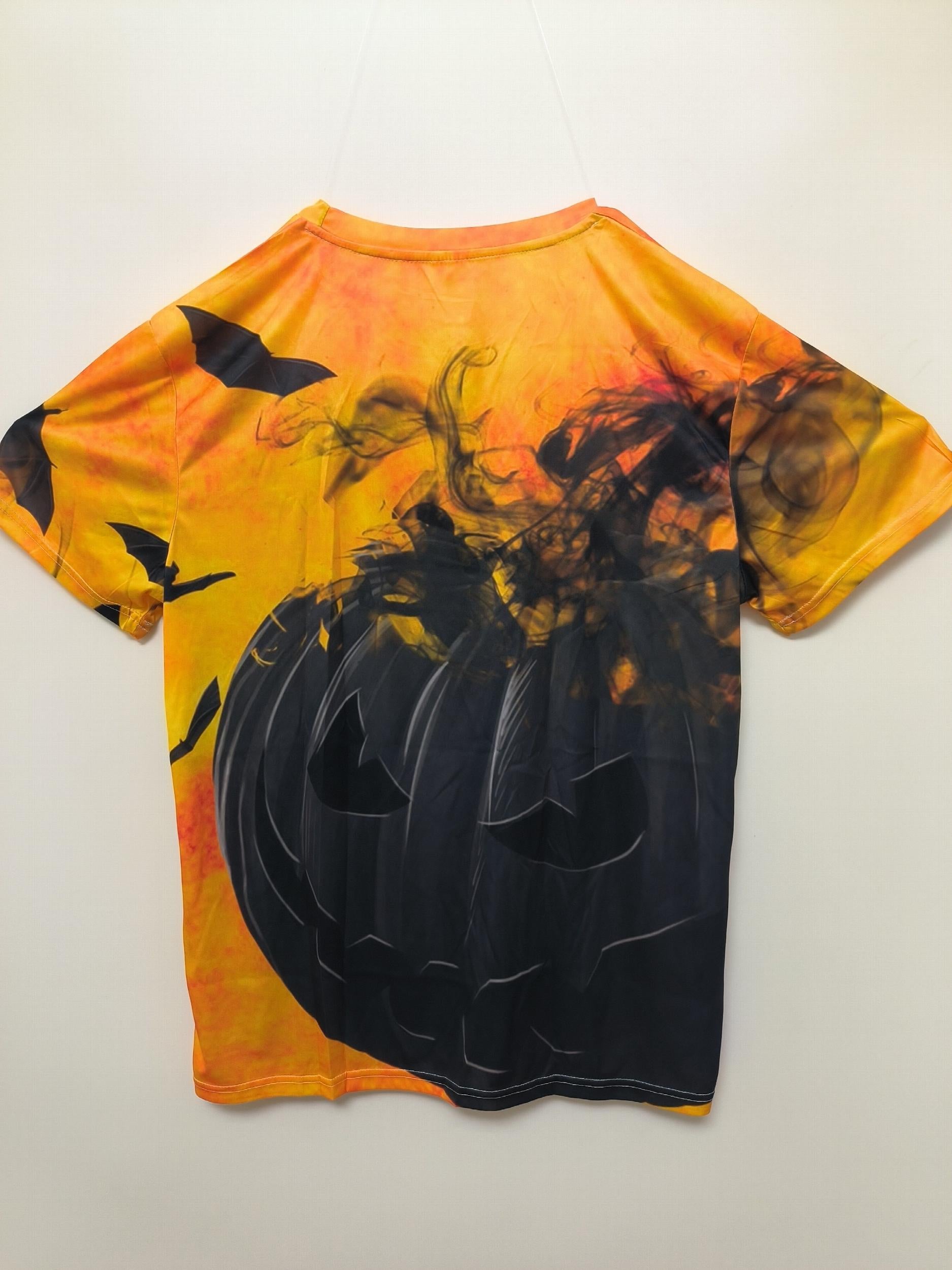 Evil Pumpkin Graphic Men's T-shirt for Halloween