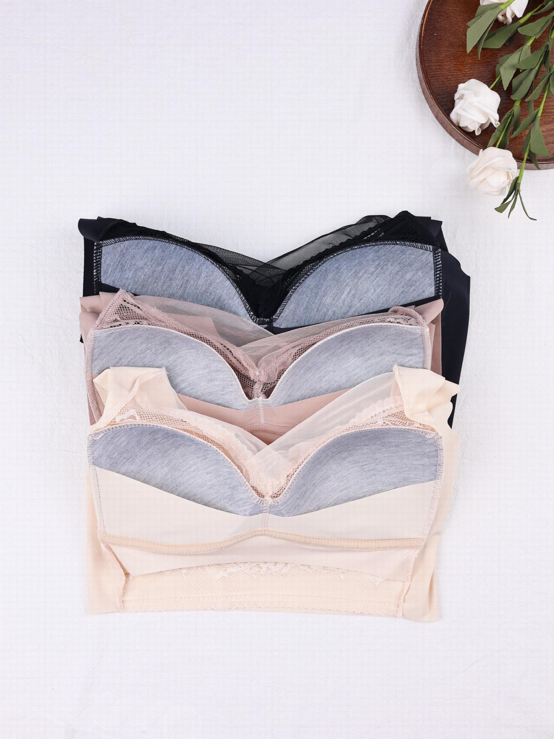 3pcs Lace Wireless Bras Push Up Women's Lingerie