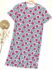Boho Lounge Dress Plus Size Floral Print Comfort Nightdress