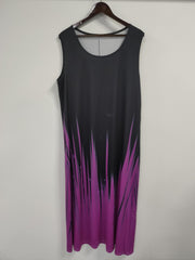  Colorblock Ombre Print Maxi Tank Dress
