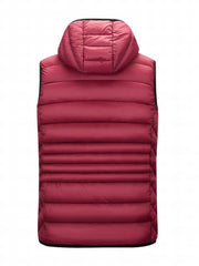 Hooded Vest Men's Zip Up Casual Winter Vest