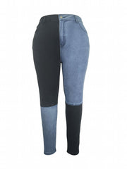  Colorblock High Stretch Skinny Jeans