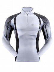 Men's Sun Protection Shirt Athletic Zip Up Rash Guard