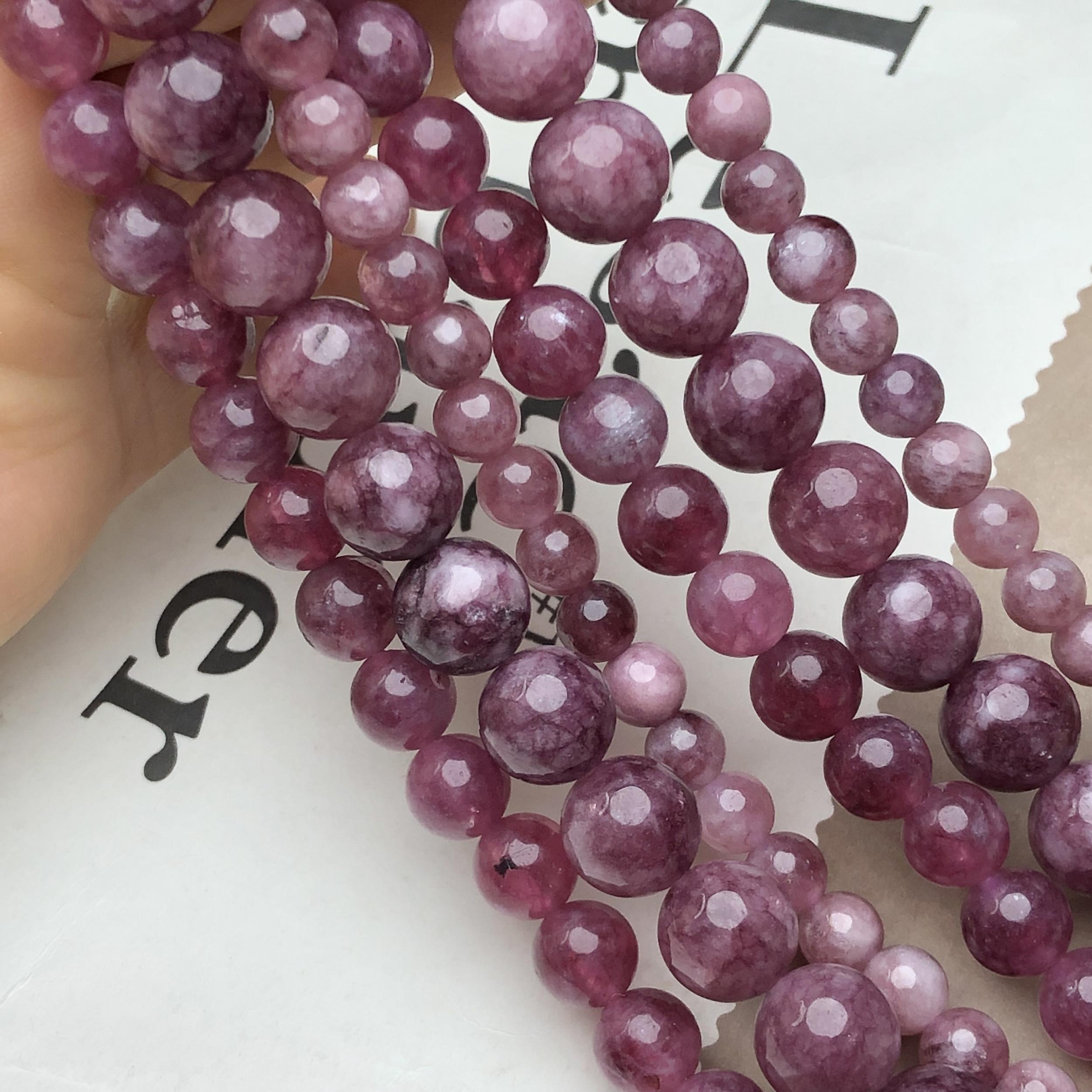 Lepidolite Stone Beads 6 8 10mm Natural Round Loose Spacer Beads Jewelry Making