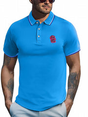 Men's Rabbit Skull Shirt Active Stretch Lapel Button Up Short Sleeve
