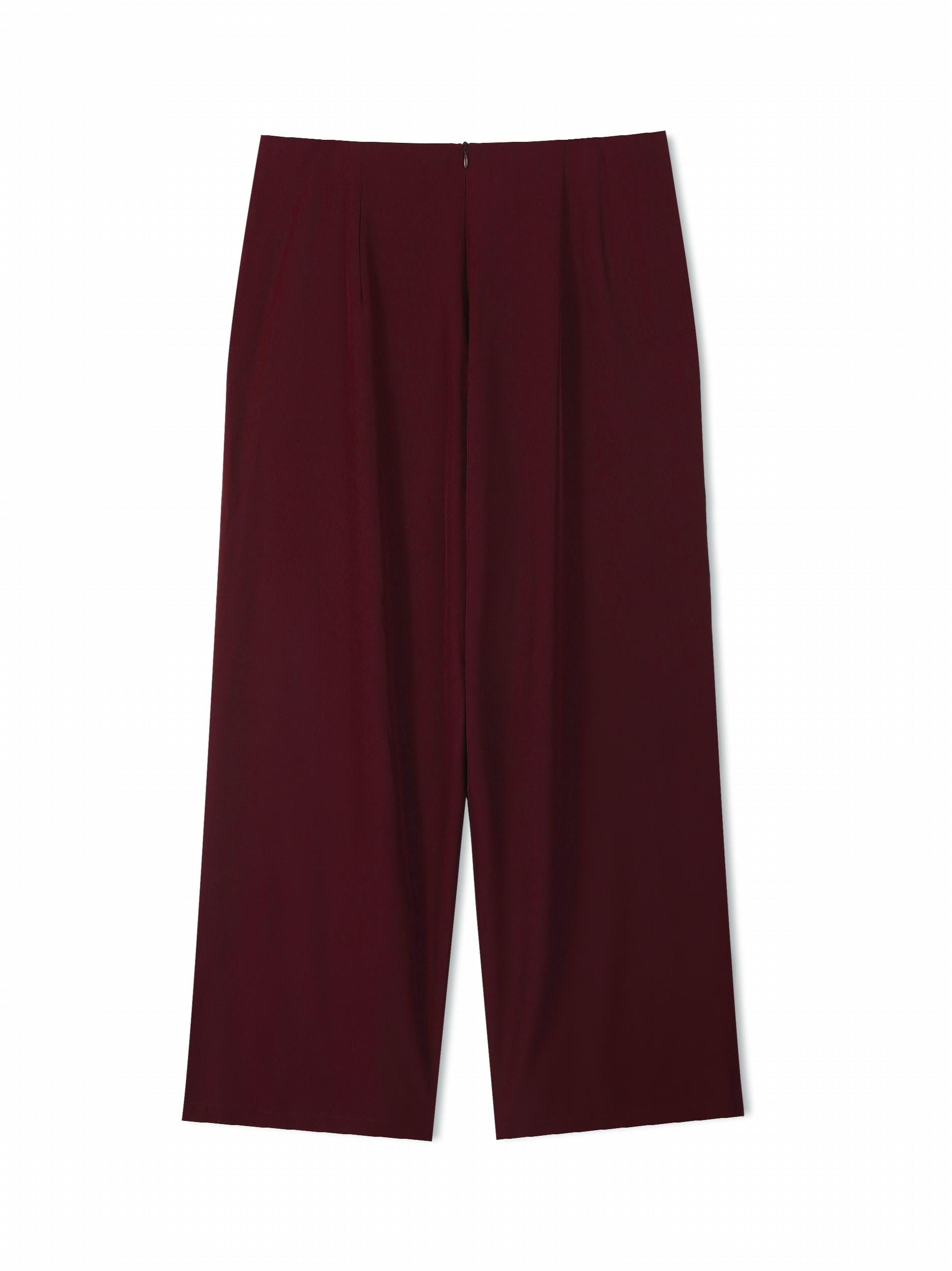  Women's Wide Leg Trousers Button Detail High Rise Solid Stitching