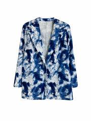  Tie Dye Long Sleeve Button Blazer