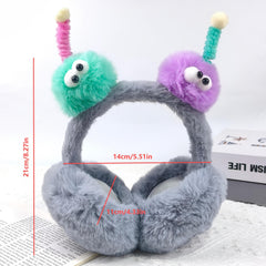 Winter Ear Warmers Pastel Pink Teal Beige Foldable Ear Muffs for Cold Weather