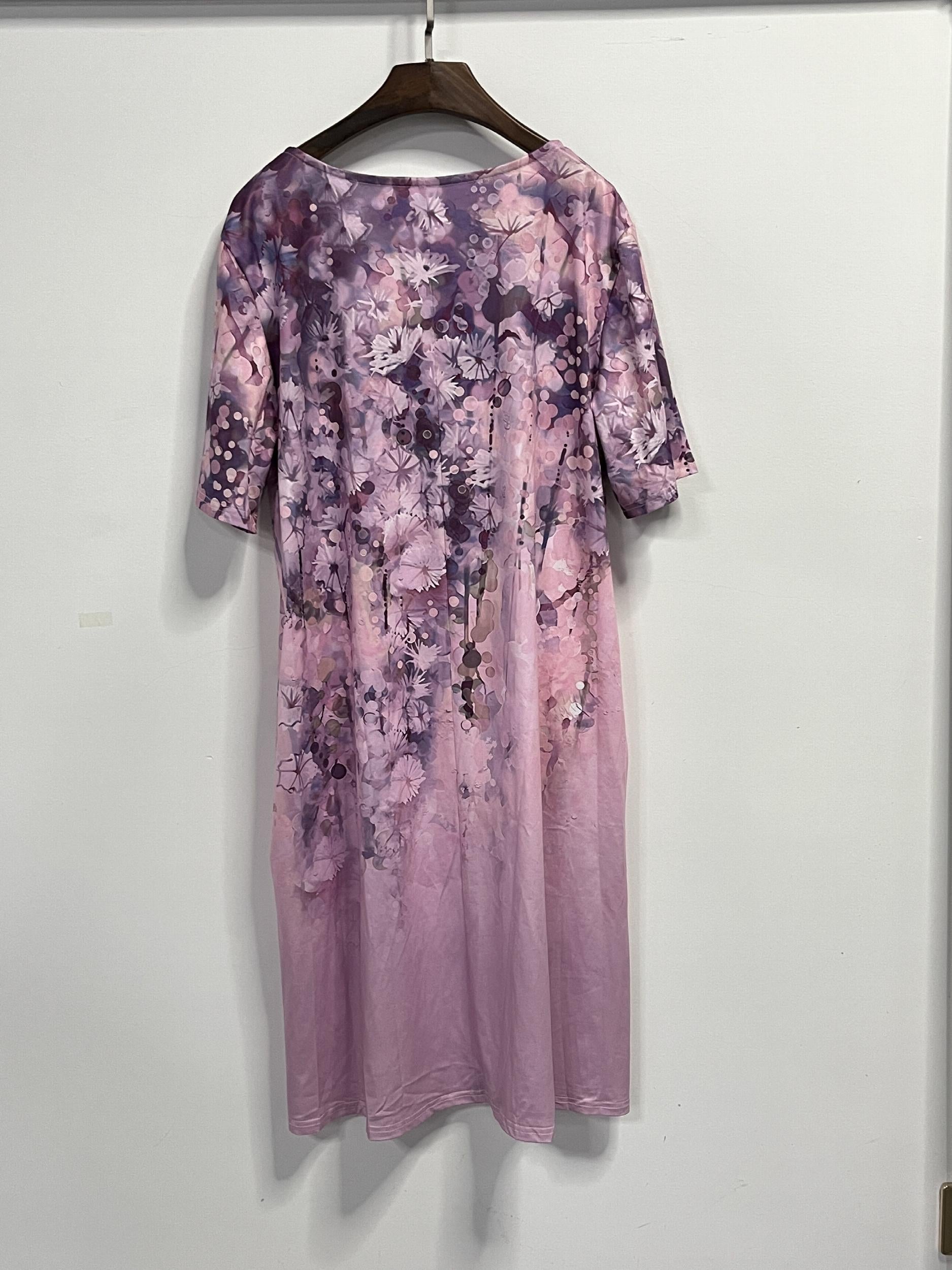  Floral Print Short Sleeve Dress