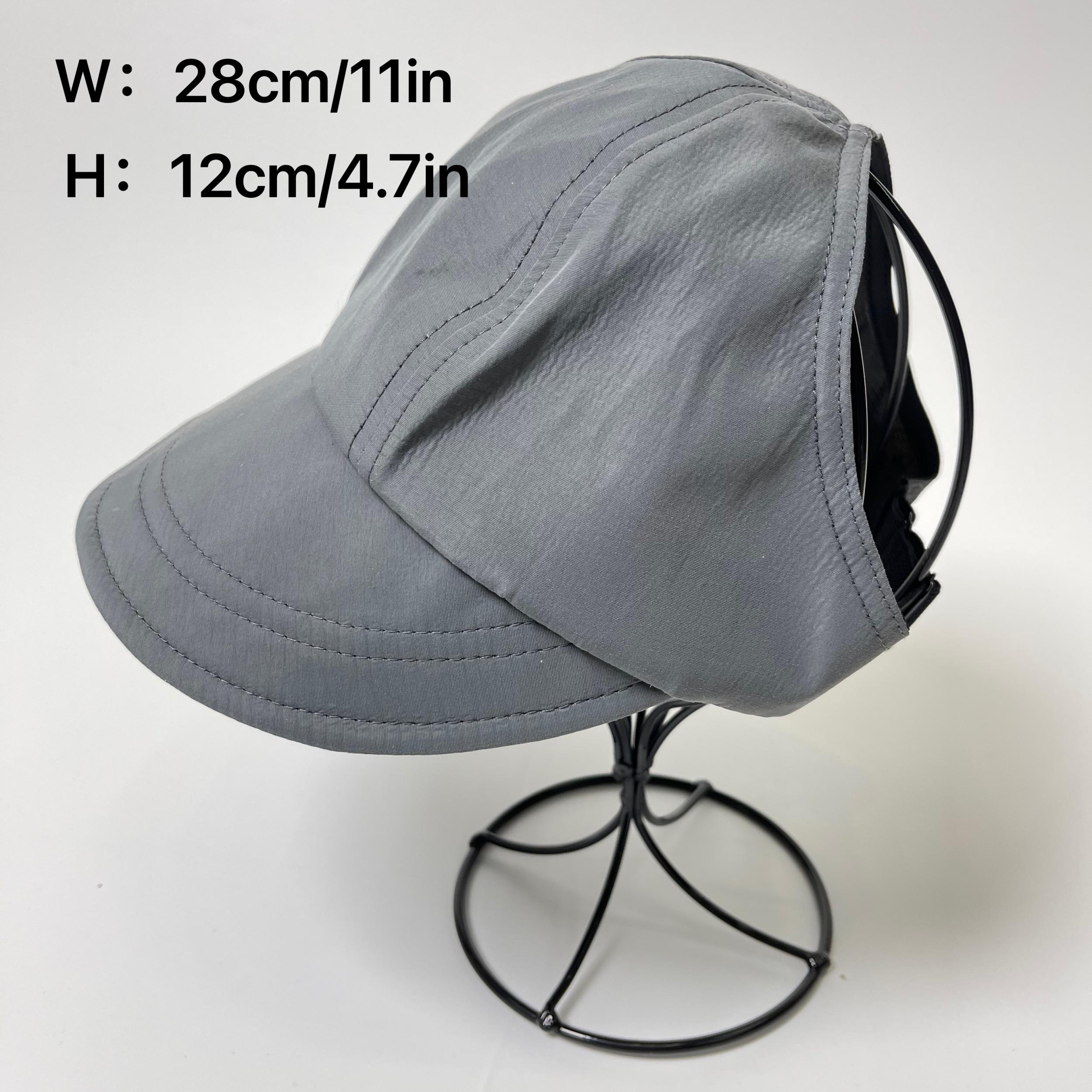 Backless Ponytail Baseball Cap Wide Brim Sun Hat Visor