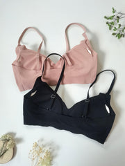 2pcs Seamless Wireless Bras Comfy & Breathable Intimates Bra