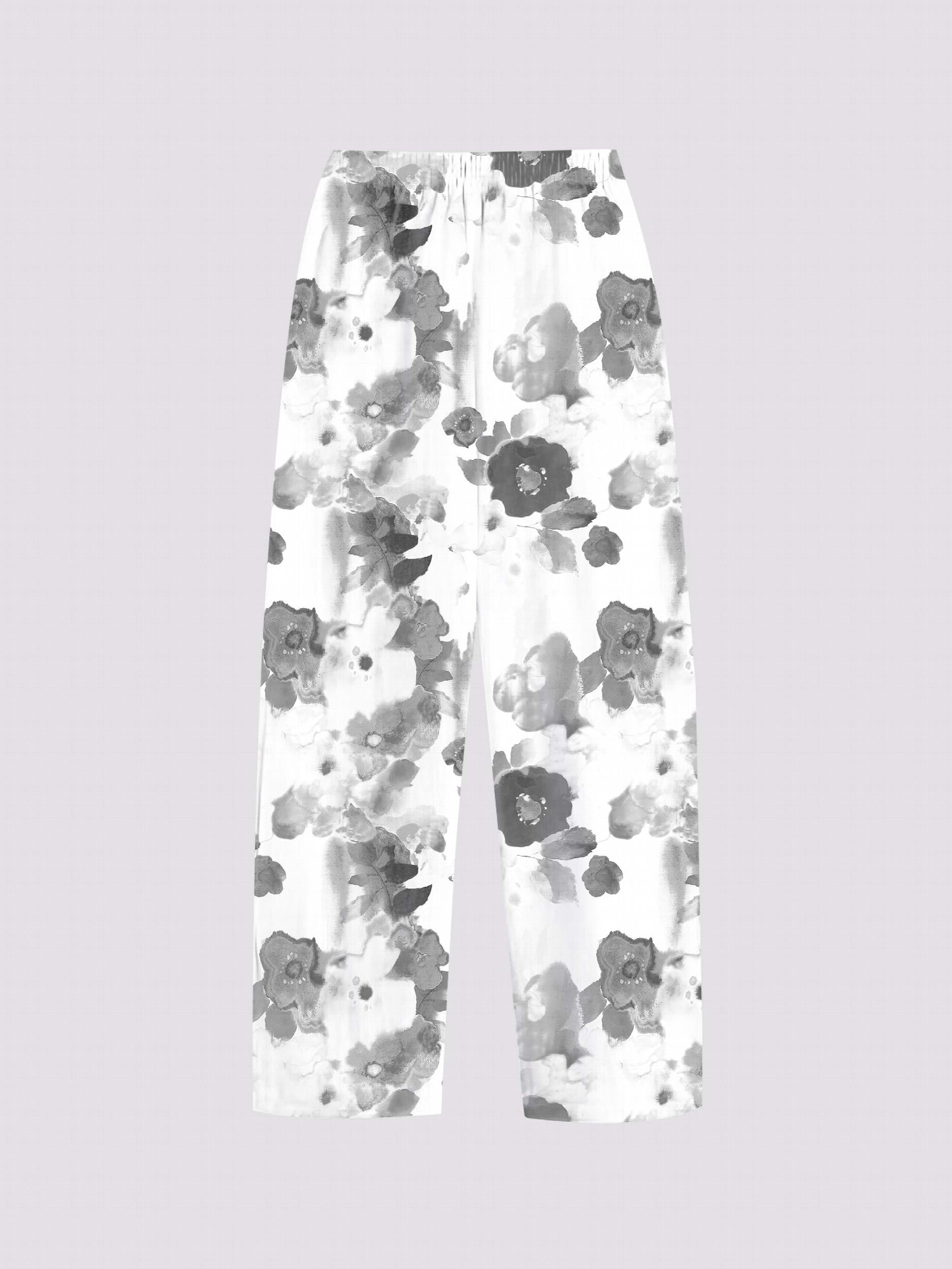 Graphic Print Dual Pockets Loose Pants Casual Comfy Pants