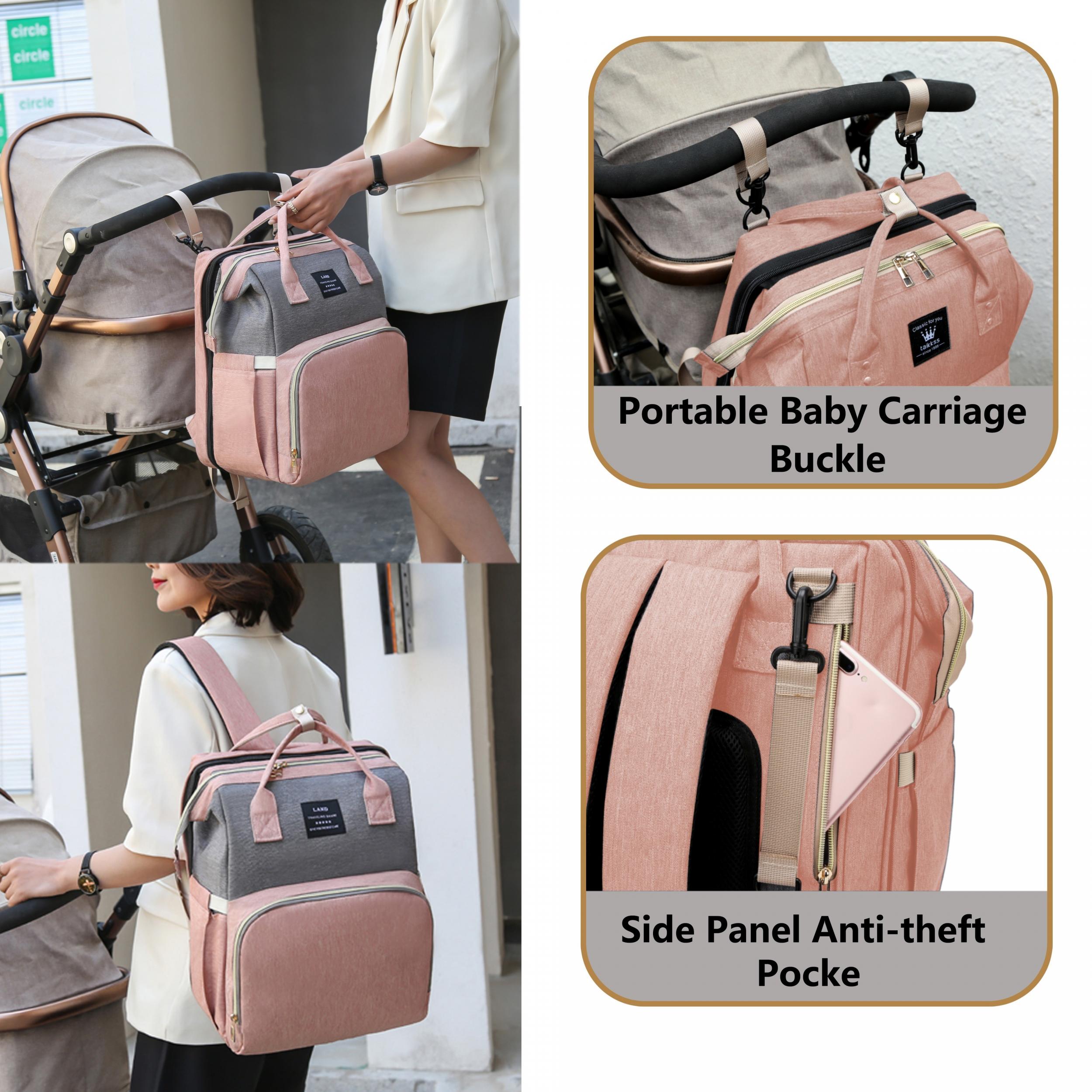 Diaper Bag Backpack with Changing Station Large Capacity Waterproof Sunshade