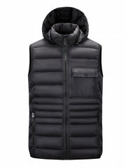 Hooded Vest Men's Zip Up Casual Winter Vest