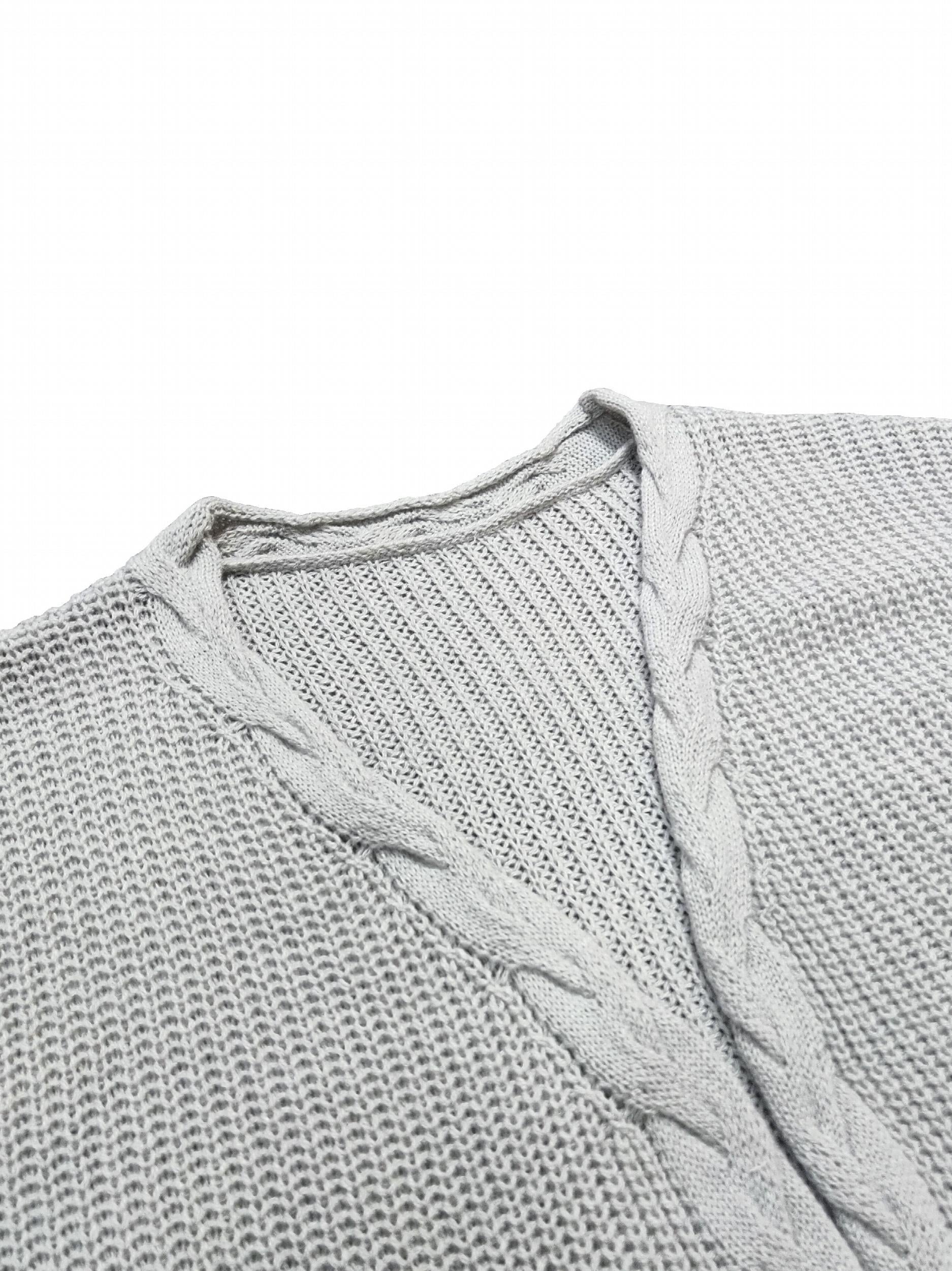  Cable Long Sleeve Open Front Cardigan With Pockets