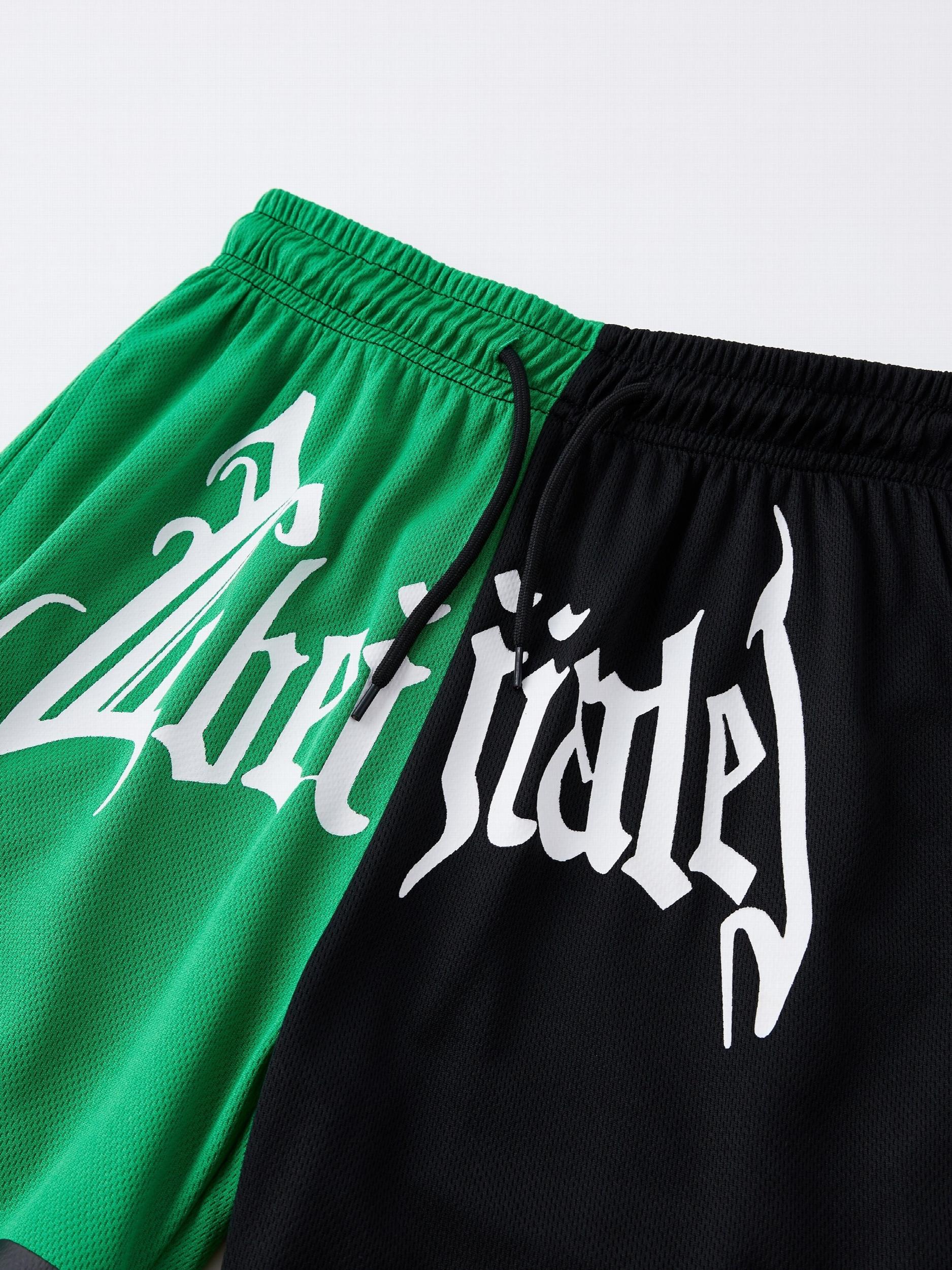 Boys Block Letter Print Gym Workout Shorts Quick Dry Lightweight