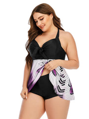  Music Note Swimsuit Set Colorblock Tank Top & Underwear Two Piece