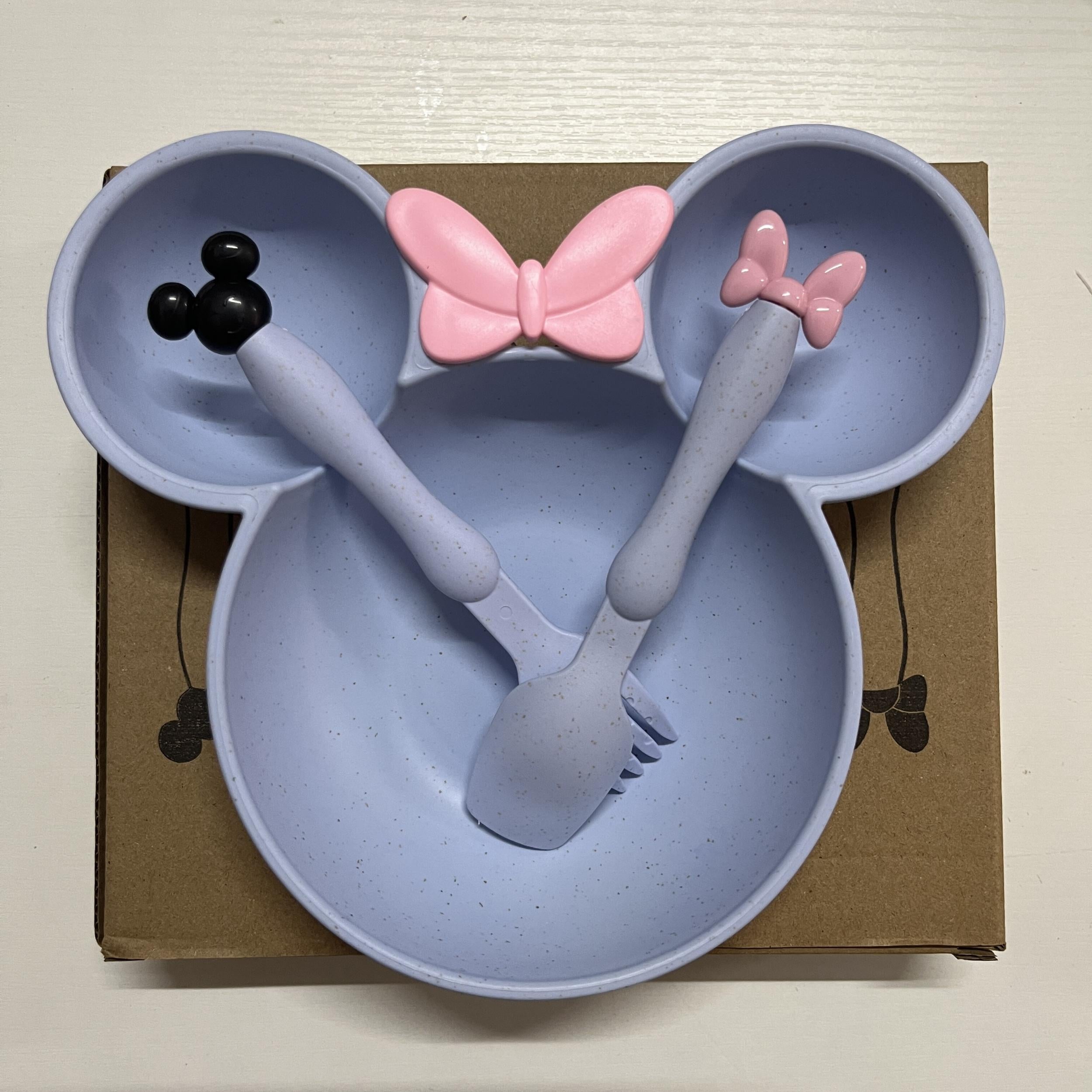 3pcs Kids Wheat Straw Dinner Plate Set Non-toxic Dishwasher Safe BPA Free