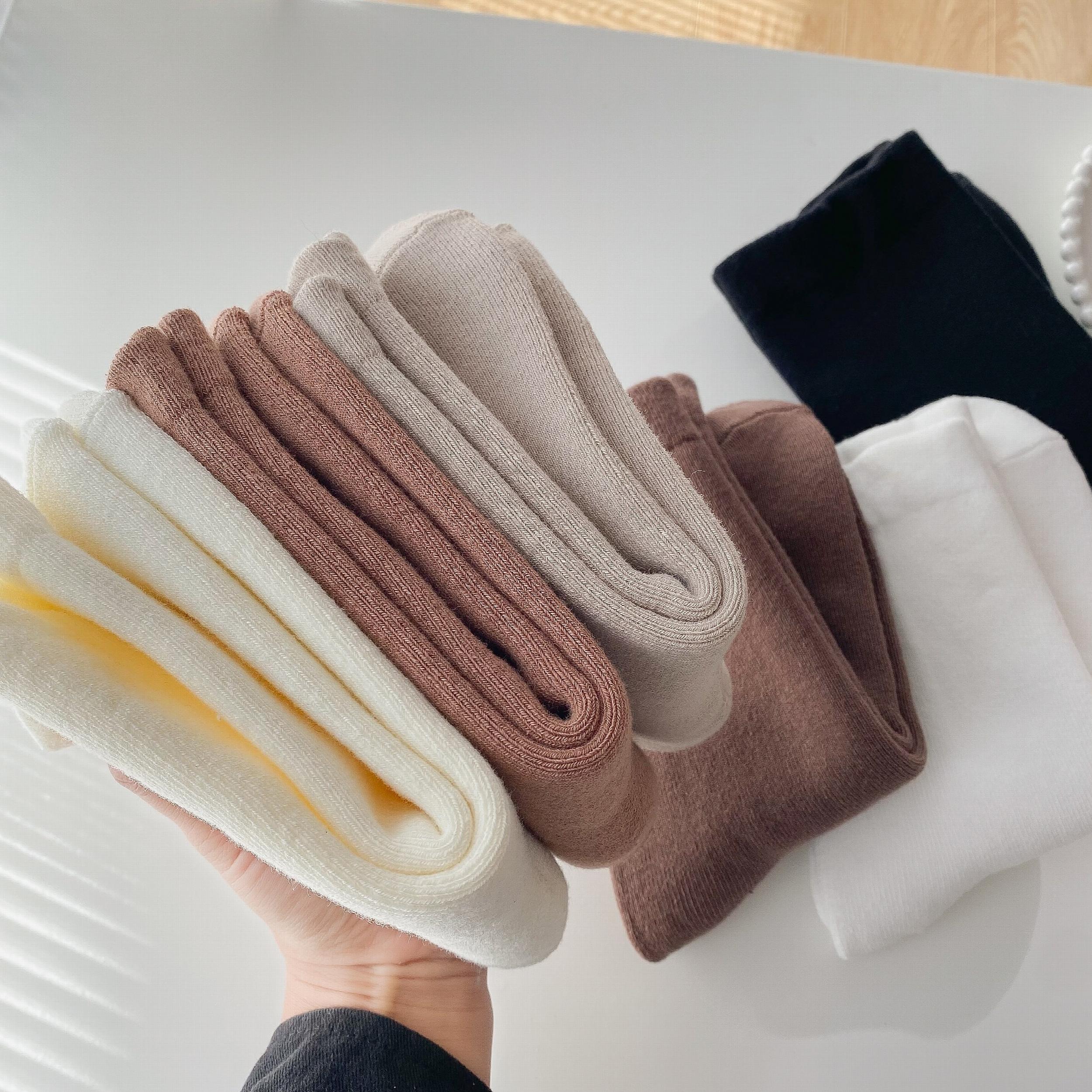 6 Pairs Solid Mid Tube Socks Women's Stockings