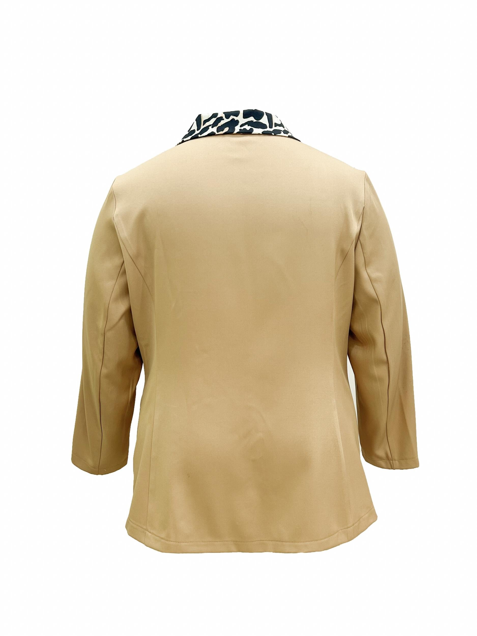  Leopard Print Blazer Long Sleeve