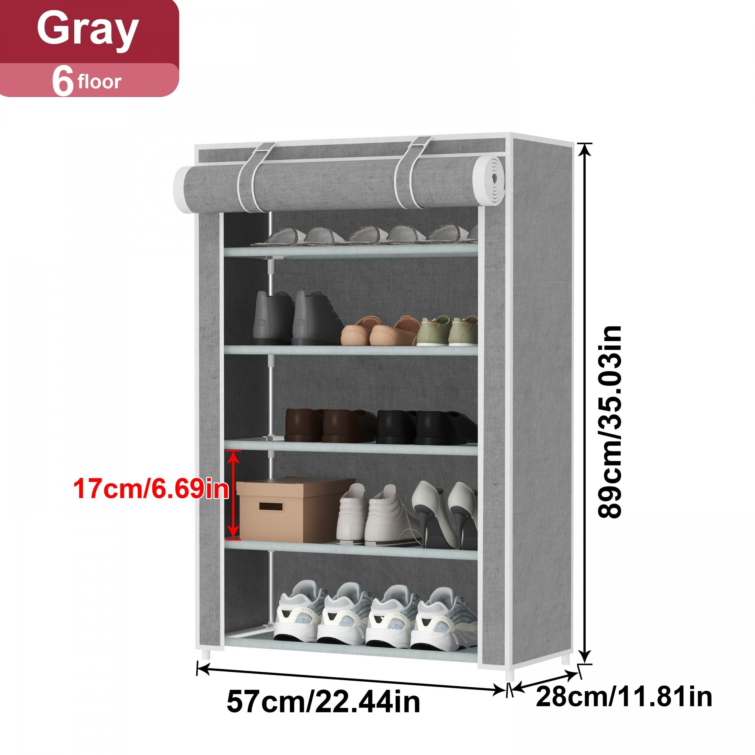 Portable Shoe Rack Foldable Shoe Organizer with Dustproof Cover
