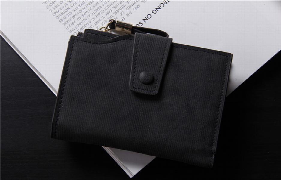 Women's Short Frosted Stripe Buckle Small Change Wallet
