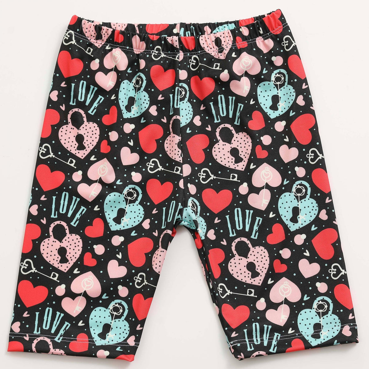Toddler Girls Heart Pattern Dance Shorts Breathable Stretchy Safety