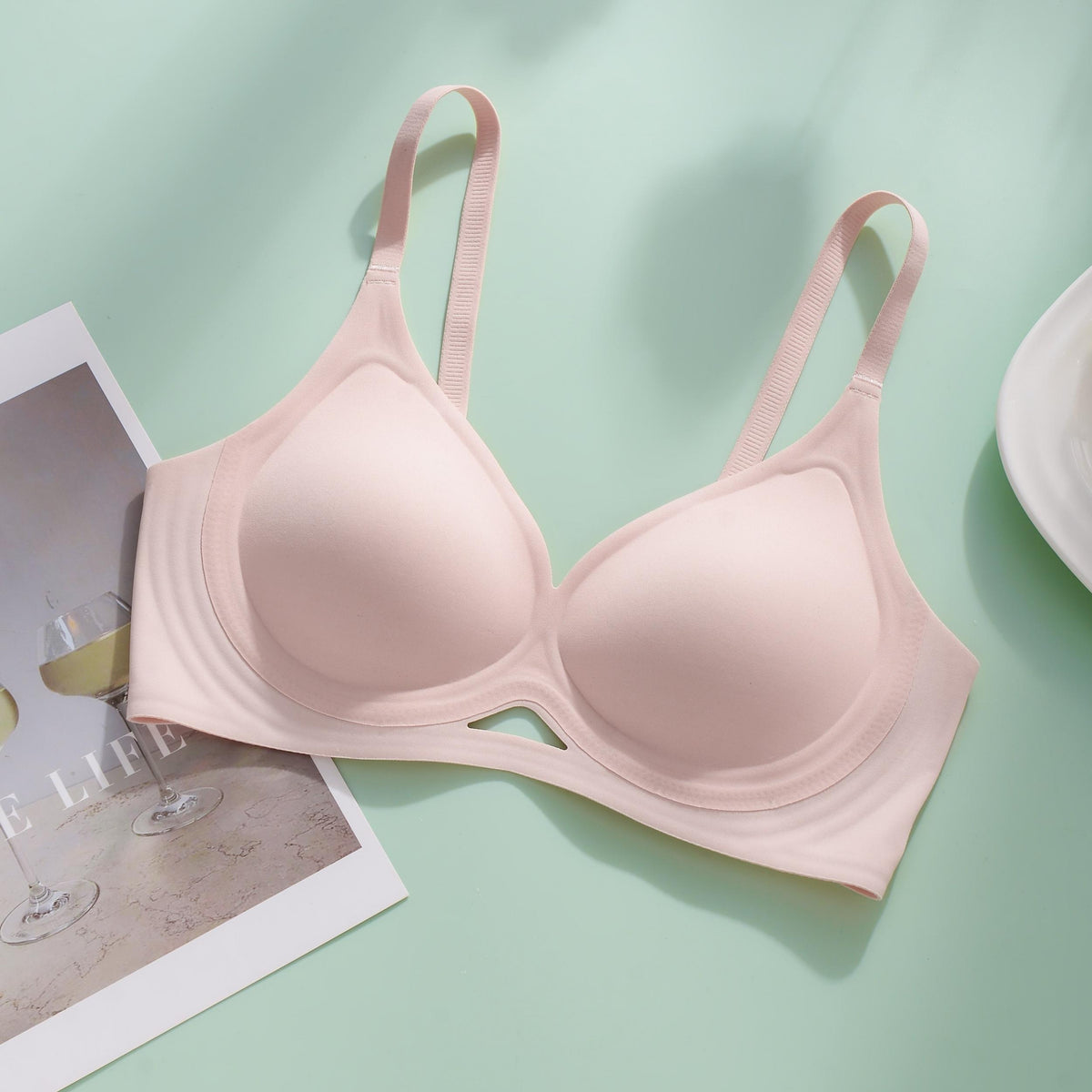 Sexy Hollow Out T Shirt Bra Soft & Comfy Bra With Removable Pads