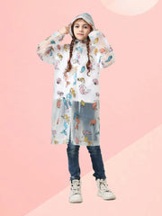 Girls Cartoon Raincoat Poncho for School