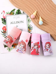 4 Pack Girls Cotton Panties Briefs Sweet Girl Pattern
