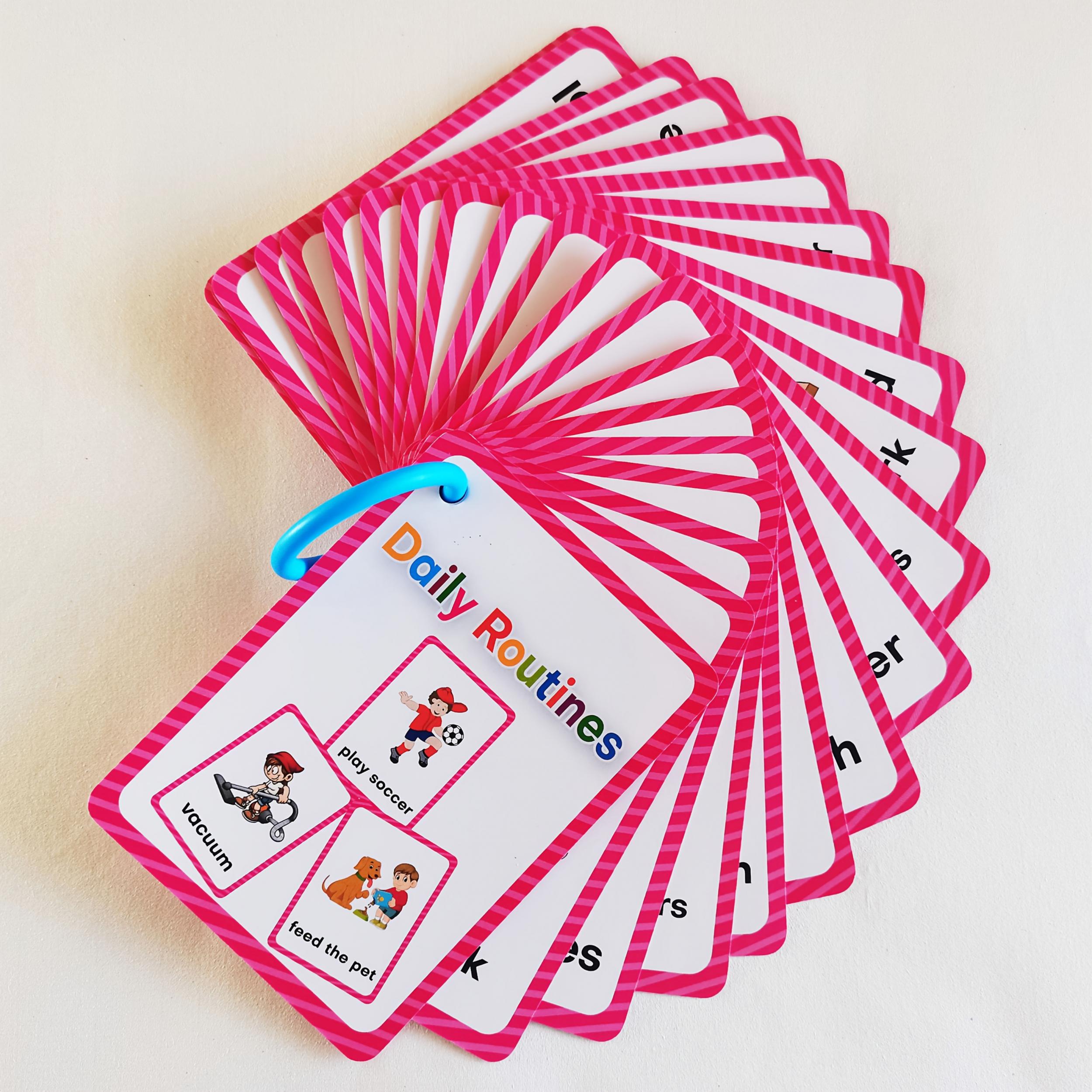 Daily Routines Flashcards for Beginning Reading