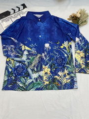  Floral Print Sleeve Shirt