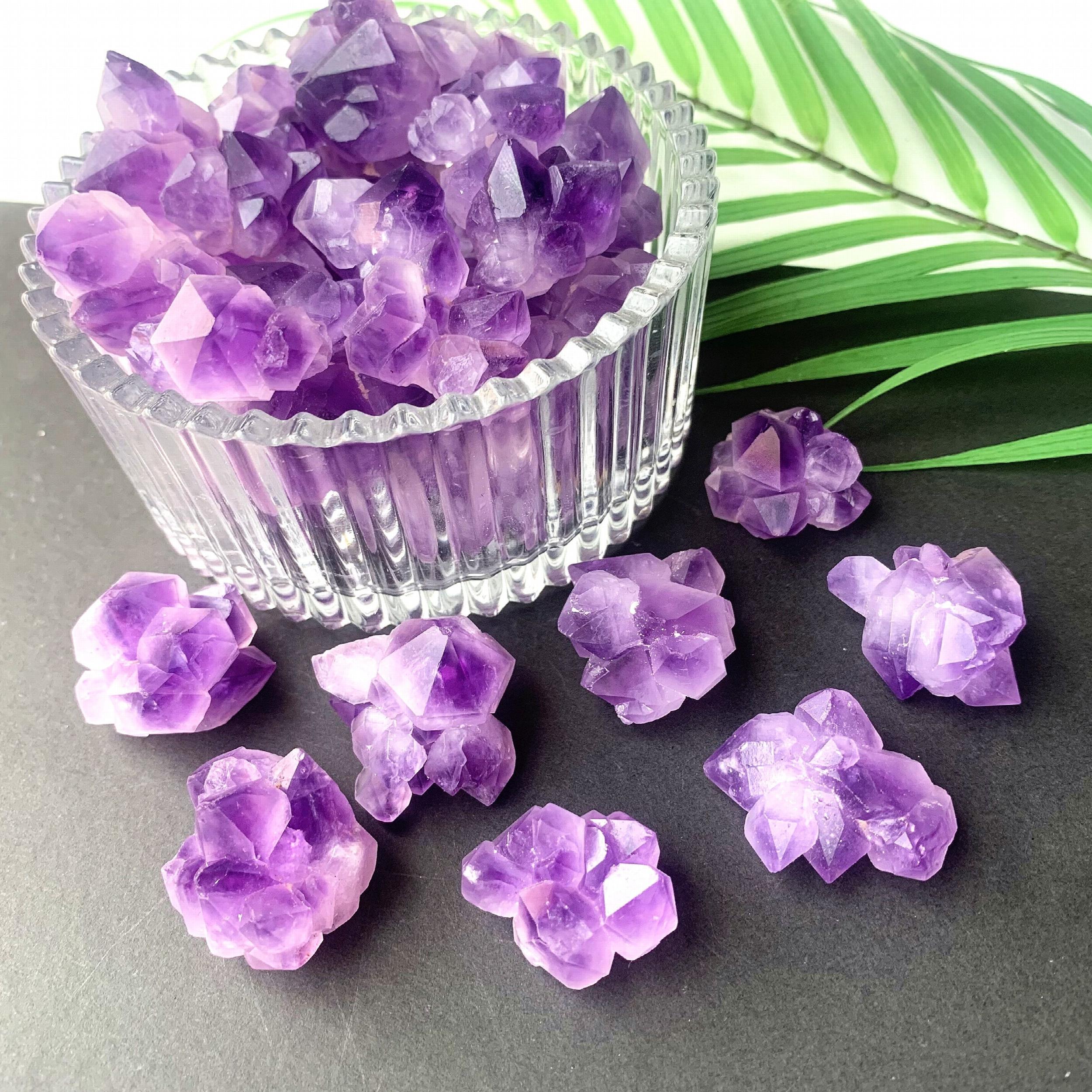 2 Natural Amethyst Flower Cluster Raw Stone Healing Crystals