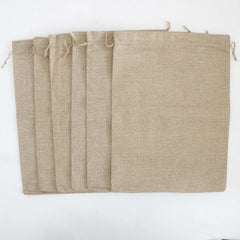 6pcs Burlap Vegetable Bags Drawstring Pouches