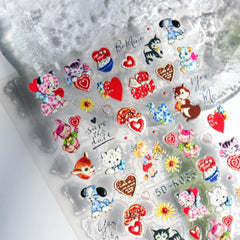 5D Cat Animal Nail Art Sticker Self-adhesive Plastic Women Nail Art Sticker