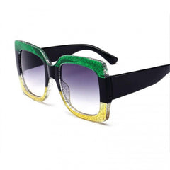 Y2K Glitter Square Sunglasses UV400 Sun Shades Glasses
