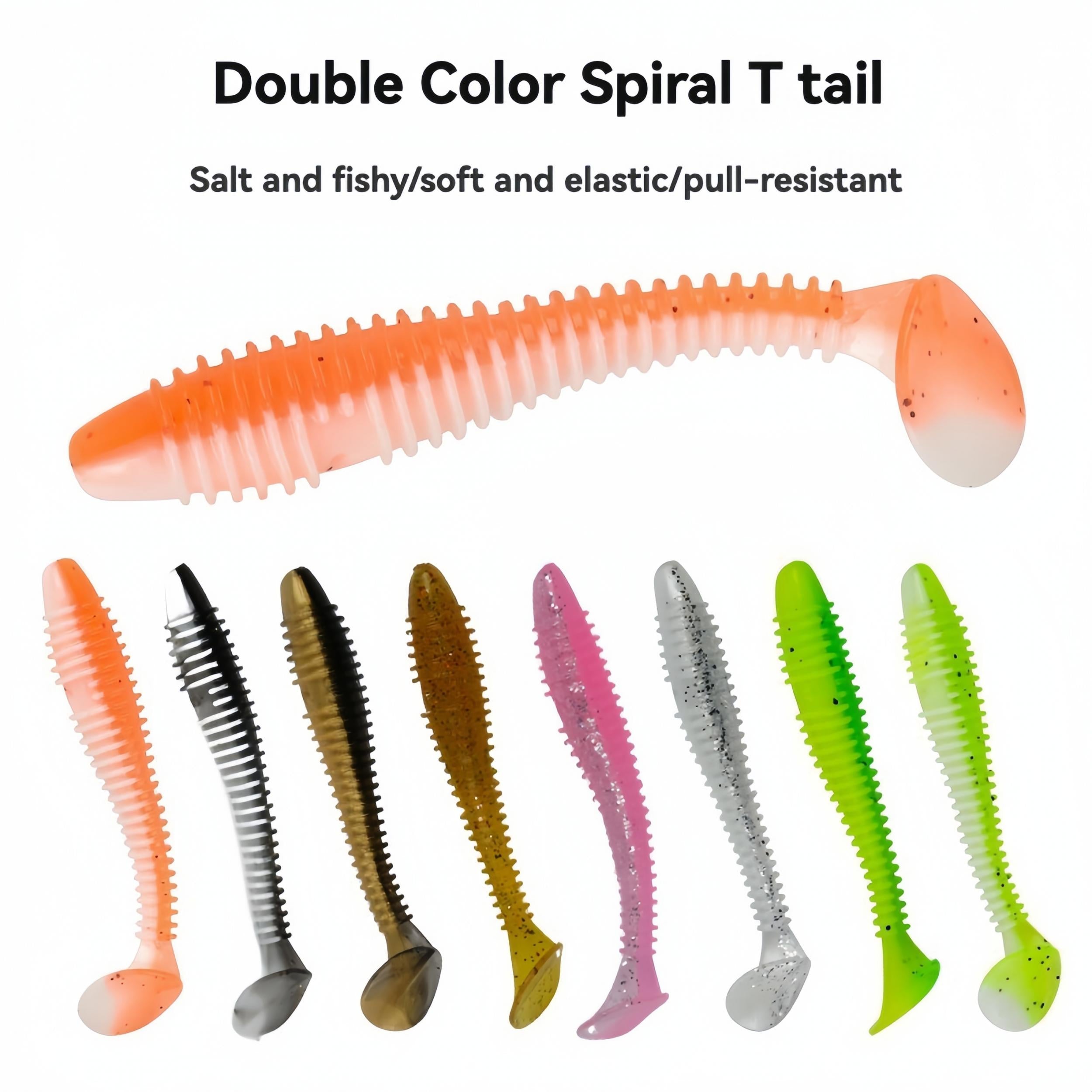 Spiral T Tail Lure Soft Fishing Bait Minnow Soft Bait Soft Bug