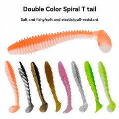 Spiral T Tail Lure Soft Fishing Bait Minnow Soft Bait Soft Bug