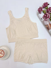 Argyle Textured Pajama Set Crew Neck Tank & Shorts