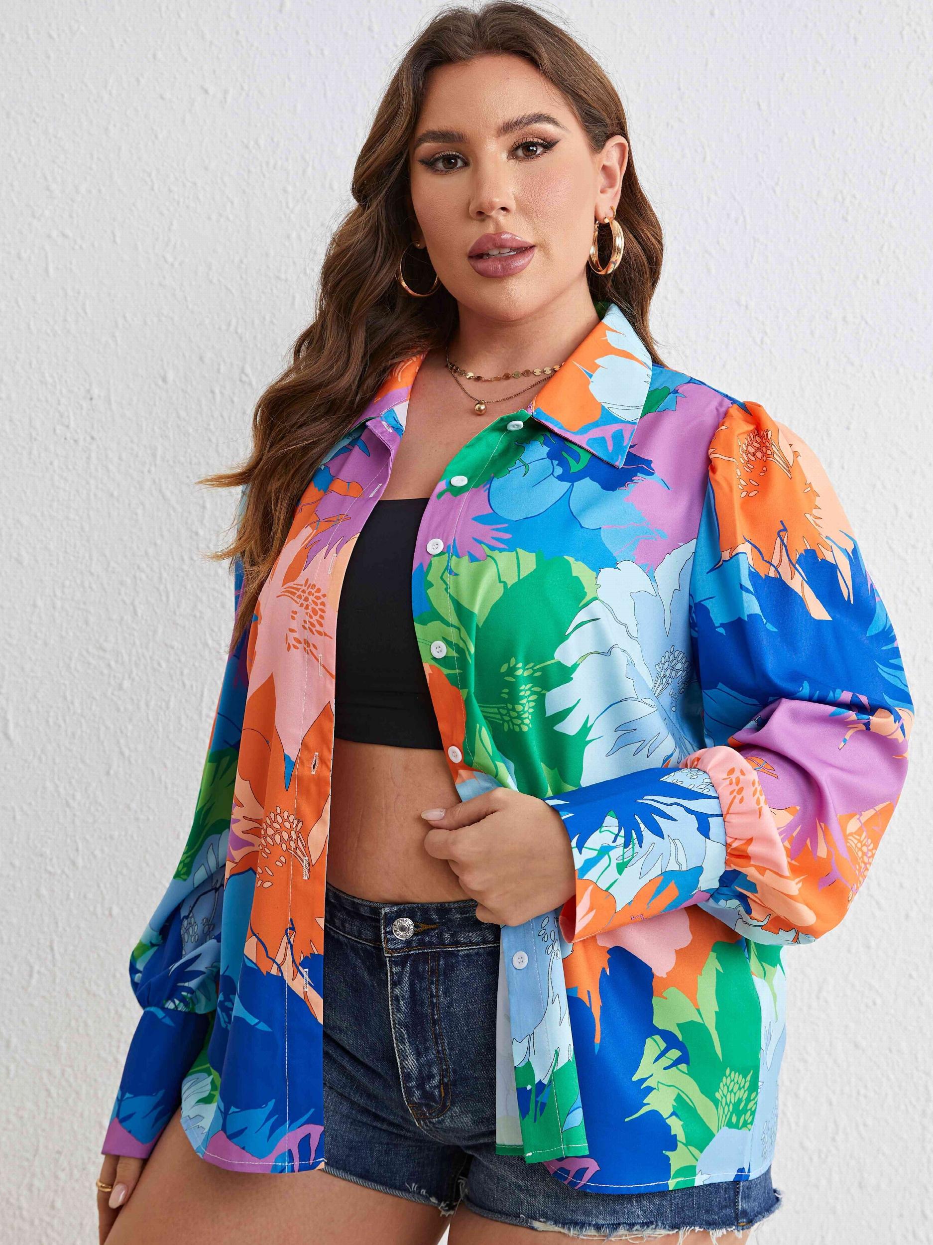  Casual Blouse Women's Long Sleeve Button Up Shirt Top