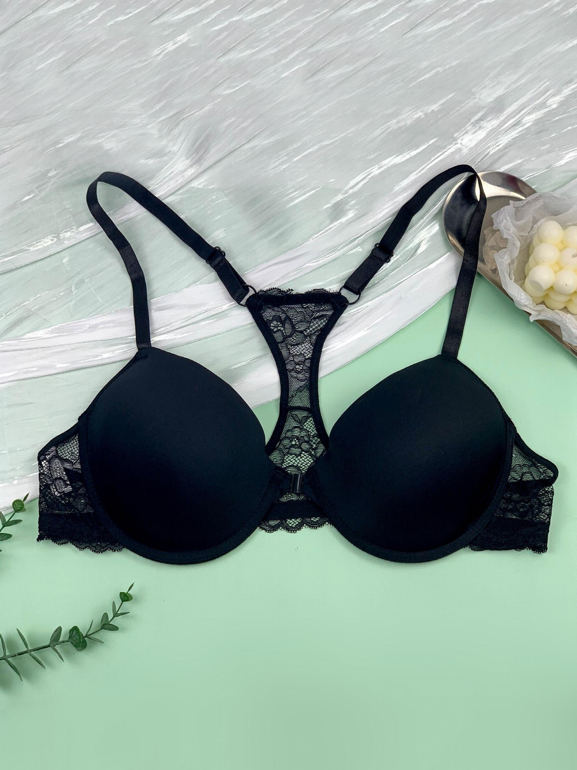  Sexy Bra Solid Underwire Stretch Lace Racer Back Bra