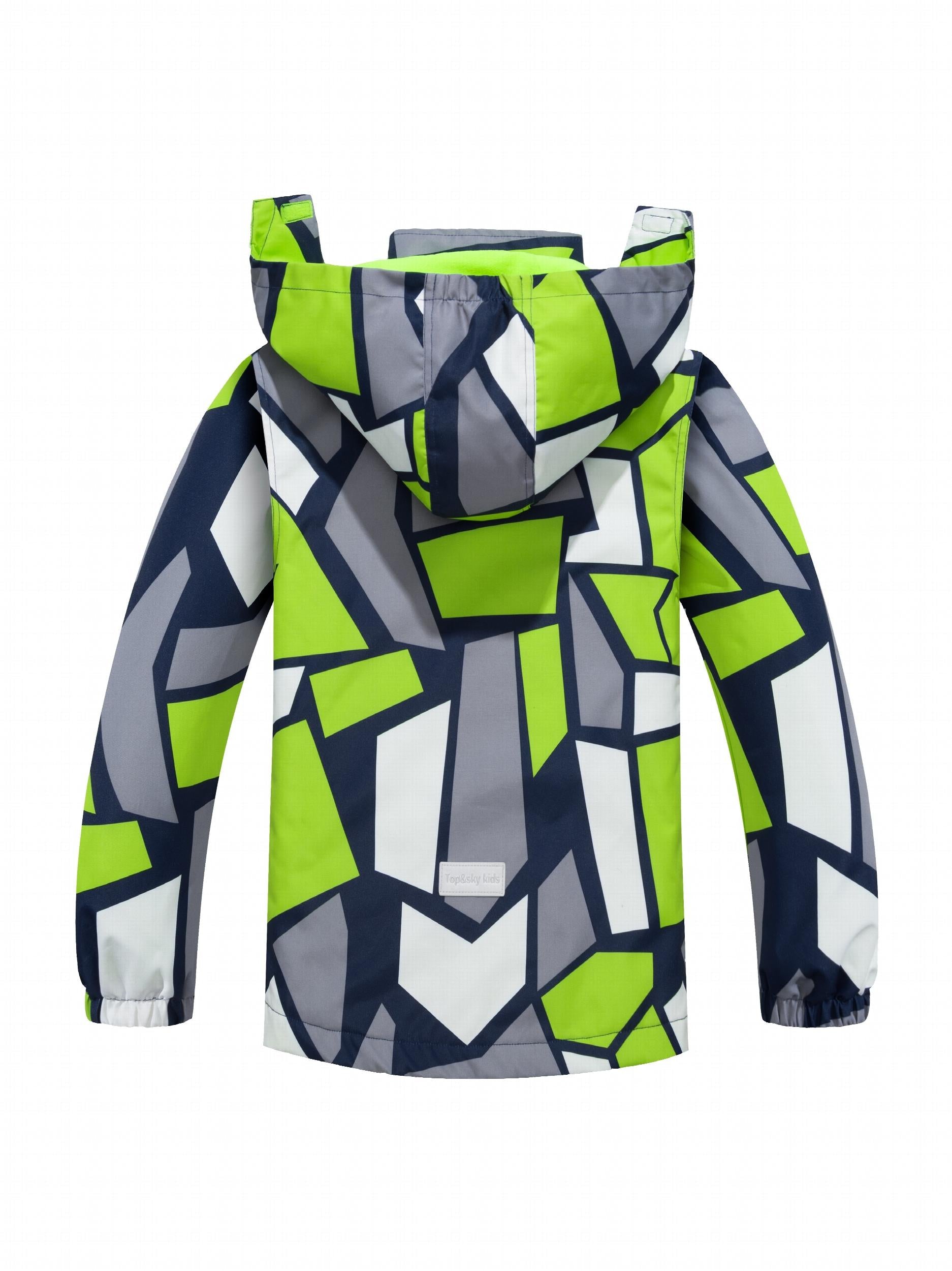 Boys Camo Jacket Raincoats with Removable Hood