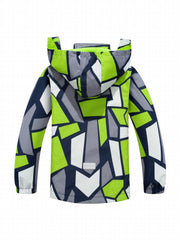 Boys Camo Jacket Raincoats with Removable Hood