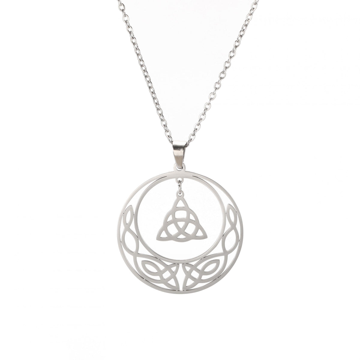 Stainless Steel Pentacle Pendant Necklace Pentagram Celtics Knot Star Circle